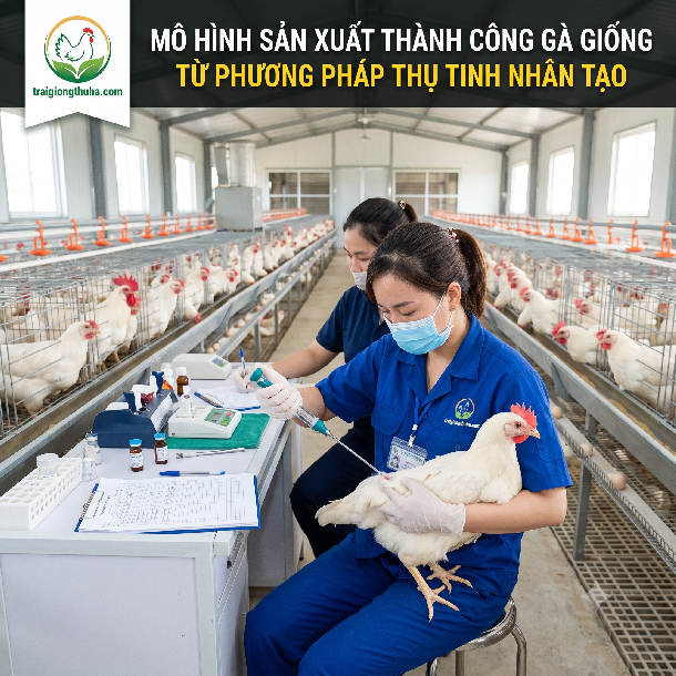 Mô hình sản xuất thành công gà giống từ phương pháp thụ tinh nhân tạo